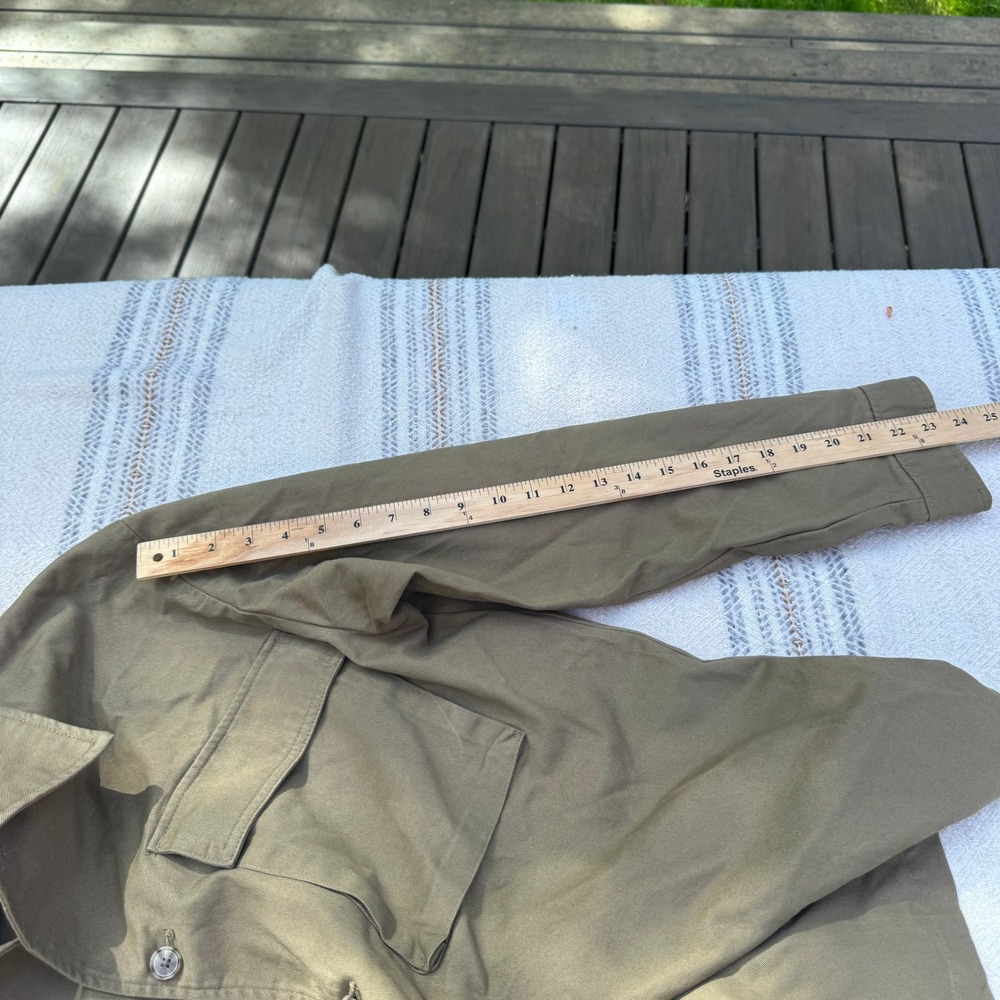 Mode of One Mens Relaxed Fit Utility Shirt Jacket Army Brown Cotton Large NEW - Picture 6 of 13